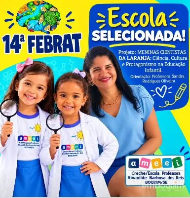 Escola de Boquim é aprovada para apresentar projeto científico na 14ª FEBRAT, na UFMG